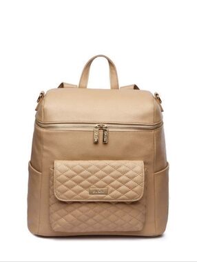 Luli Bebe Petit Monaco Quilted Diaper Bag  In Latte.  New Without Tags